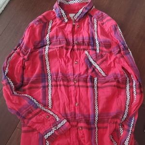 Flannel shirt in pink size xs by American eagle vintage boyfriend
